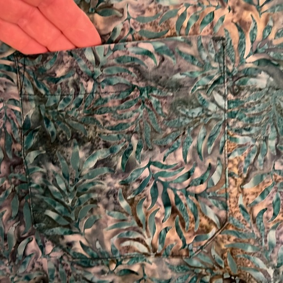 Scully Western Tropic Print Collared Shirt Teal Button Up Short Sleeve XXL - Picture 6 of 9